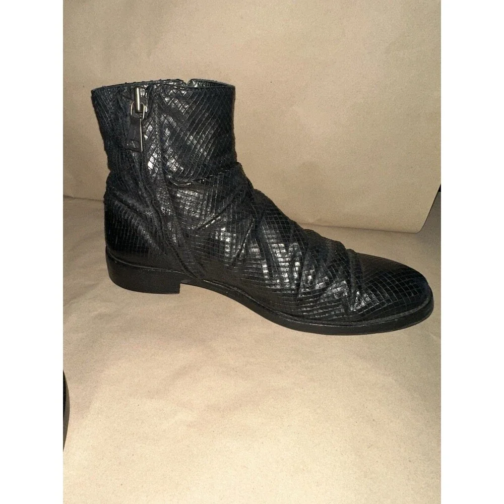 john varvatos Morrison Sharpie Snake Embossed Boots Size 9 Mens